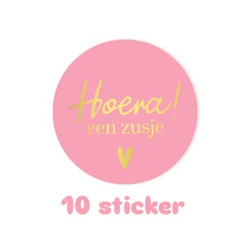 10x sticker - HOERA een zusje - geboorte - baby - Grote z..., Ophalen of Verzenden, Nieuw, Meerdere stickers