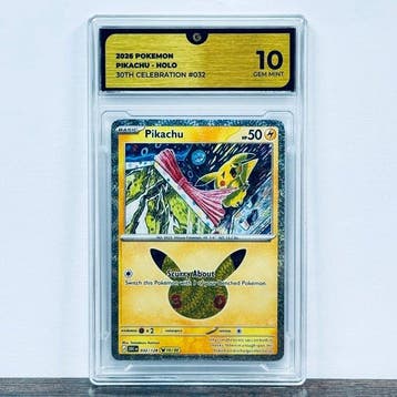 Pokémon Graded card - Pikachu Holo 032 - 30th Anniversary –, Nieuw