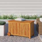 vidaXL Tuinbox met wieltjes 90x50x58 cm massief acaciahout, Tuin en Terras, Verzenden, Nieuw