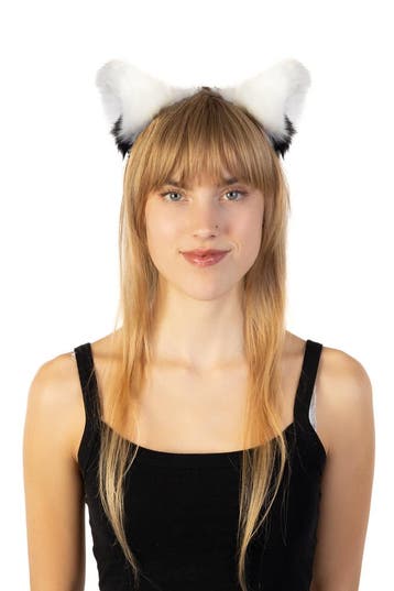 Haarband Grote Furry Oortjes Wit Zwart Beer Vos Diadeem Dons, Kleding | Dames, Ophalen of Verzenden, Nieuw, Carnaval, Accessoires