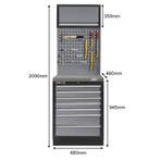 Werkplaatskast met zeven laden, metaal omkleed werkblad +, Ophalen of Verzenden, Nieuw