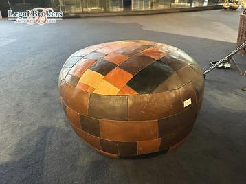 Poef in lappenleder - 70s, Antiek en Kunst, Antiek | Meubels | Stoelen en Banken, Ophalen of Verzenden