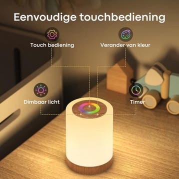 Glowy Nachtlampje LED Draadloze Tafellamp met 256 Kleuren en, Huis en Inrichting, Lampen | Tafellampen, Ophalen of Verzenden, Zo goed als nieuw