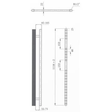 Elektrische Design Radiator Sanicare Plug & Play 111,8x45 cm, Ophalen of Verzenden, Nieuw