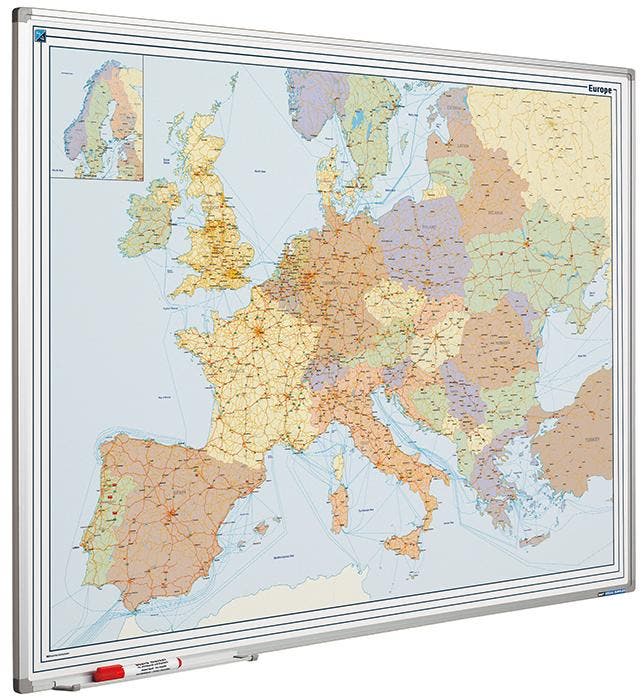 Whiteboard landkaart - Europa, Zakelijke goederen, Kantoor en Winkelinrichting | Kantoormeubilair en Inrichting, Ophalen of Verzenden
