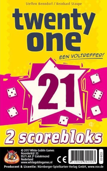 Twenty One - 2 scorebloks | White Goblin Games -, Verzenden, Nieuw