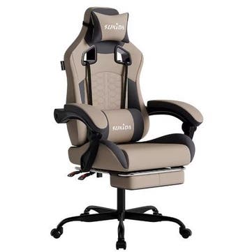 Ergonomische Gamingstoel met Hoofd- en Lendensteun, Verzenden, Nieuw