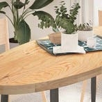 vidaXL Tafelblad 140x60x4 cm ovaal massief eikenhout, Huis en Inrichting, Tafels | Eettafels, Verzenden, Nieuw