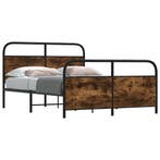 vidaXL Bedframe zonder matras bewerkt hout gerookt eiken, Huis en Inrichting, Slaapkamer | Bedden, Bruin, Verzenden, Nieuw, 190 cm of minder