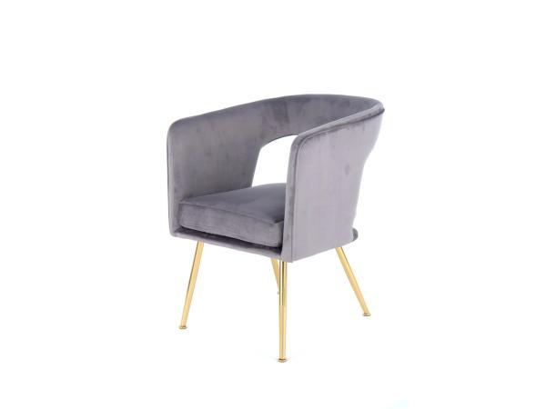Veiling - Kayoom Eetkamerstoel Jolene (Set van 4) - Grijs, Huis en Inrichting, Stoelen
