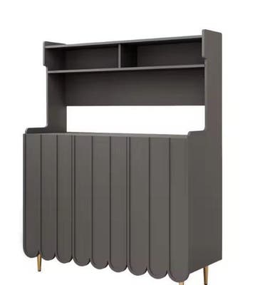 Grijs Keukendressoir 151cm – Open Planken &amp; Gouden Poten, Verzenden, Nieuw