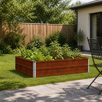 vidaXL Verhoogd Tuinbed Roestig 100 x 80 x 24 cm corton, Minder dan 30 cm, Verzenden, Nieuw, Metaal