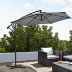 Zweefparasol staal Ø 270x245 cm incl. kruisvoet grijs, Tuin en Terras, Zonneschermen, Verzenden, Nieuw