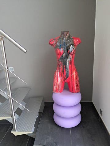 Buste, Kunstbuste in drip-art stijl - 80 cm - Paint, Plastic