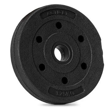 Halterschijf | 1 x 1,25 kg | Kunststof | Zwart | 29 MM, Ophalen of Verzenden, Nieuw