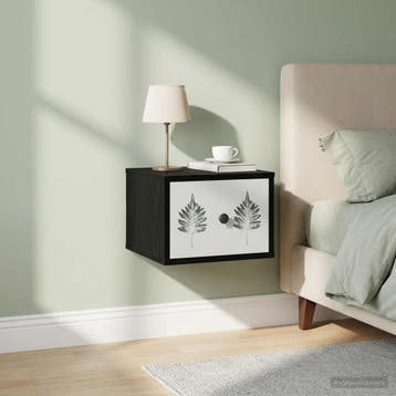 vidaXL Wandkastje HANAU Zwart eiken 36 x 33 x 25 cm Bewerkt, Minder dan 45 cm, Verzenden, Nieuw, Minder dan 55 cm