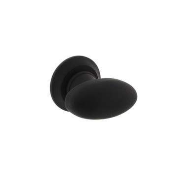 Intersteel Knopkruk ovaal met rozet - zwart hout, Verzenden, Nieuw