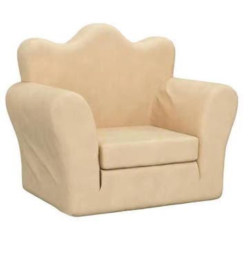 Zachte Kinderslaapbank 2-in-1 van Pluche – Crème, Verzenden, Nieuw