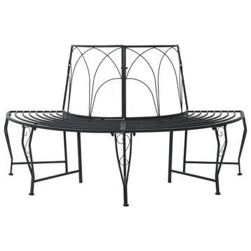 vidaXL Boom bank 4 -zits 160 x 80 x 89 cm steel Zwart, Verzenden, Nieuw, Metaal