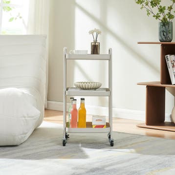 Serveerwagen Kelevn trolley 67x33x31 cm grijs [en.casa], Verzenden