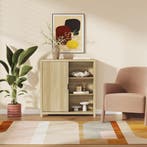 Commode Lukkodso 82x75x30 cm eikenkleurig middellicht [en.ca, Huis en Inrichting, Kasten | Dressoirs, Verzenden, Nieuw
