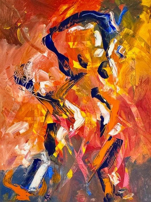 Peter Waterschoot (1969-2022) - Profile · Composition, Antiek en Kunst, Kunst | Schilderijen | Modern
