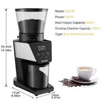 Elektrische Koffiemolen – Burr Grinder 30 Standen LCD, Verzenden, Nieuw