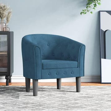 vidaXL Kuipstoel fluweel donkerblauw, Verzenden, Nieuw