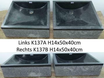 Marmer waskom sets, dubbele waskommen, wasbak, lavabo, Minder dan 50 cm, Nieuw, Ophalen of Verzenden, Minder dan 100 cm