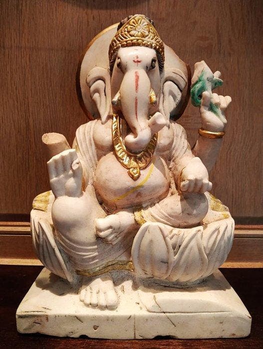 Ganesha - Marmer - India - Begin 20e eeuw, Antiek en Kunst, Kunst | Niet-Westerse kunst
