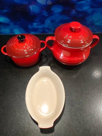 Le Creuset - Braadpan (3) - hoogwaardige emaille keramiek