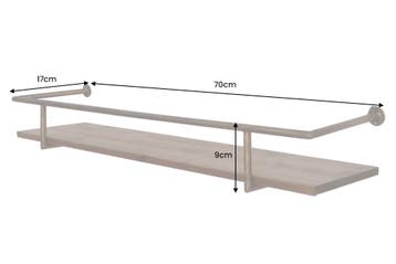 Massieve wandplank HERITAGE 75 cm naturel grenenhout goud, Ophalen of Verzenden, Nieuw