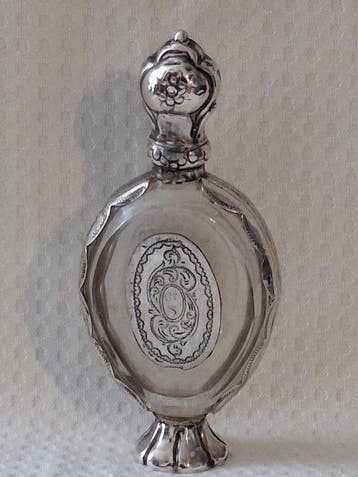 Parfumfles - Antieke Hollandse Parfum flacon met zilveren
