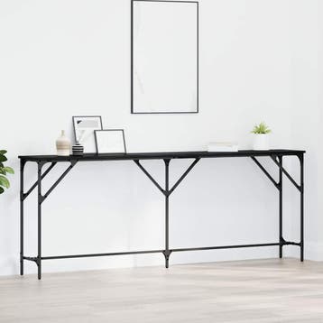 vidaXL Wandtafel Zwart eiken 200 x 29 x 75 cm Gelaagd hout, Huis en Inrichting, Verzenden, Nieuw