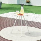 Tuintafel Fosen rond 55xØ42 cm wit [en.casa], Verzenden, Nieuw
