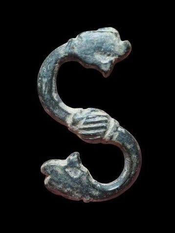 Viking periode Bronze Very Rare Big Fafnir Amulet Hanger