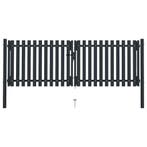 vidaXL Dubbele poort met deur staal 300x125 cm antraciet, Tuin en Terras, Tuinpoorten, Verzenden, Nieuw
