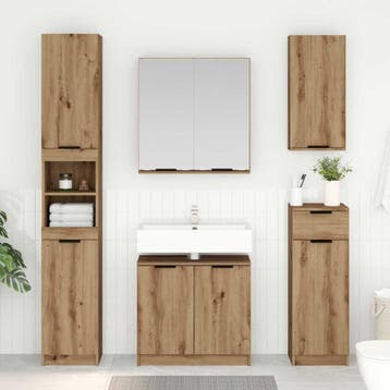 vidaXL Badkamerkastenset 3 st Artisan Eiken Bewerkt hout, Verzenden, Nieuw, Overige typen