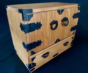 Hout - Japanse naaikast in Tansu-stijl met meerdere lades -