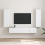 vidaXL TV Wandkast 2 pcs Wit 30 x 31 x 100 cm Bewerkt hout, Huis en Inrichting, Kasten | Televisiemeubels, Minder dan 50 cm, Verzenden