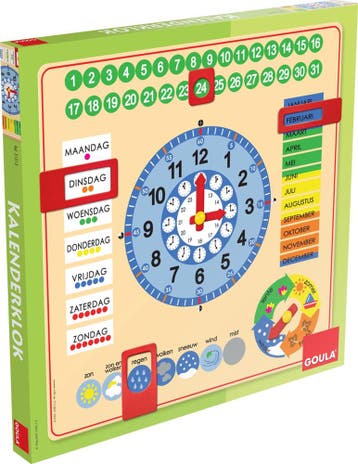 Kalenderklok (Vierkant) | Jumbo - Educatieve spellen, Kinderen en Baby's, Speelgoed | Educatief en Creatief, Verzenden, Nieuw