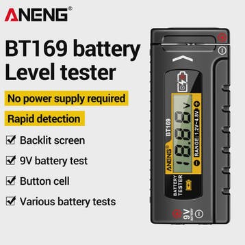 ANENG BT169 Batterij Tester: Meet AA, AAA, 9V, Lithium & Kno, Verzenden, Nieuw