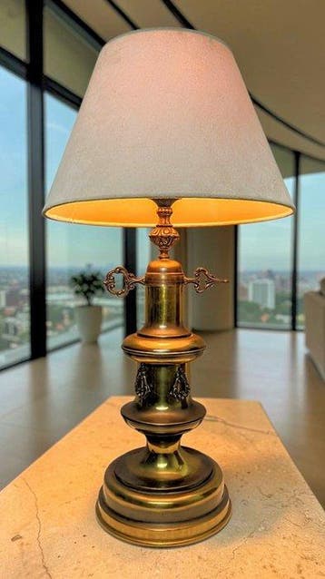 Tafellamp - Stijvolle XL MidCentury Lamp - 70 cm - Koper, Nieuw