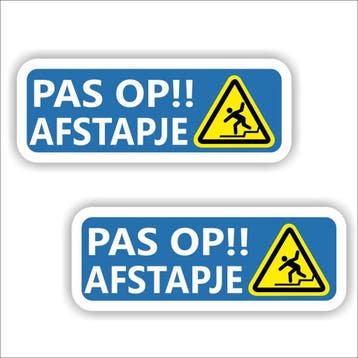 Afstapje waarschuwing stickerset 2 stuks (1324.68), Verzenden, Nieuw, Overige typen