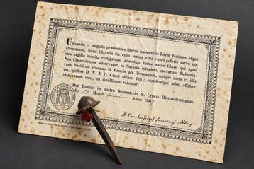 Reliekhouder - IJzer, Papier - 1850-1900 - Nagel van de