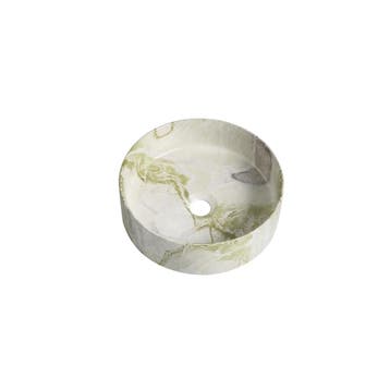 Waskom Valentina 35x35x14cm marmerlook wit groen, Verzenden, Nieuw