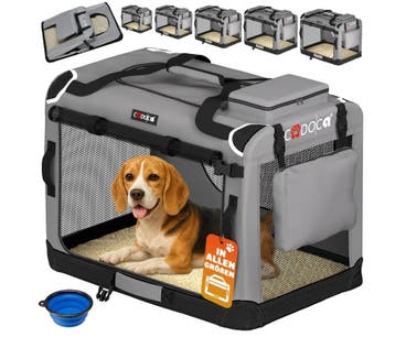 Hondentransportbox Grijs L 70x52x50cm (Voor in Huis), Verzenden, Nieuw