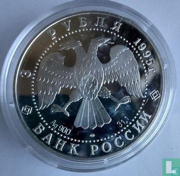 Rusland 3 roebel 1995 (PROOF) The great northern expedit..., Verzenden, Overige landen, Losse munt, Goud