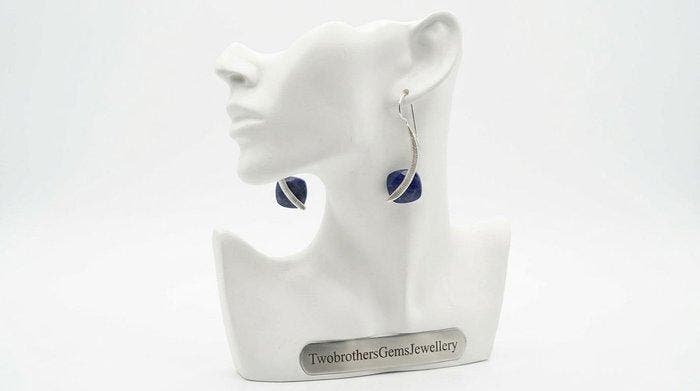 Zilver - Oorbellen - lapis lazuli, Antiek en Kunst, Kunst | Niet-Westerse kunst