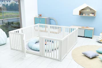 Kunststof grondbox/playpen 187 x 203 x 68 cm (WIT), Kinderen en Baby's, Boxen, Ophalen of Verzenden, Nieuw, Rechthoekig, Boxkleed